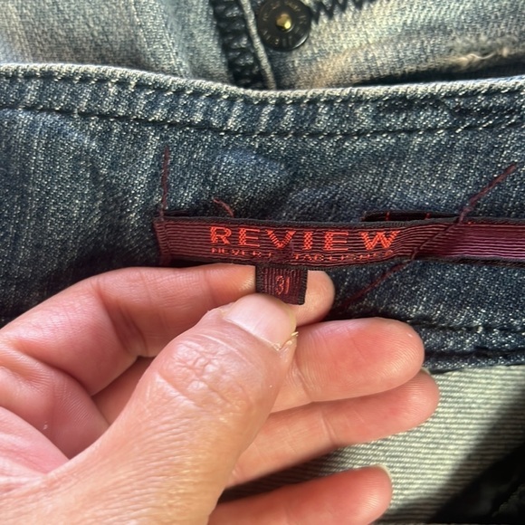 Review Women’s Light Blue Wash Denim Mini Skirt Size 31 - Picture 9 of 15